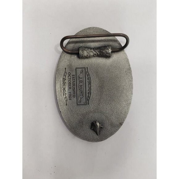 J.B. Hunt Transport Inc. Driver Service Award Oct. 1961 Silver Tone Belt Buckle - Picture 2 of 7